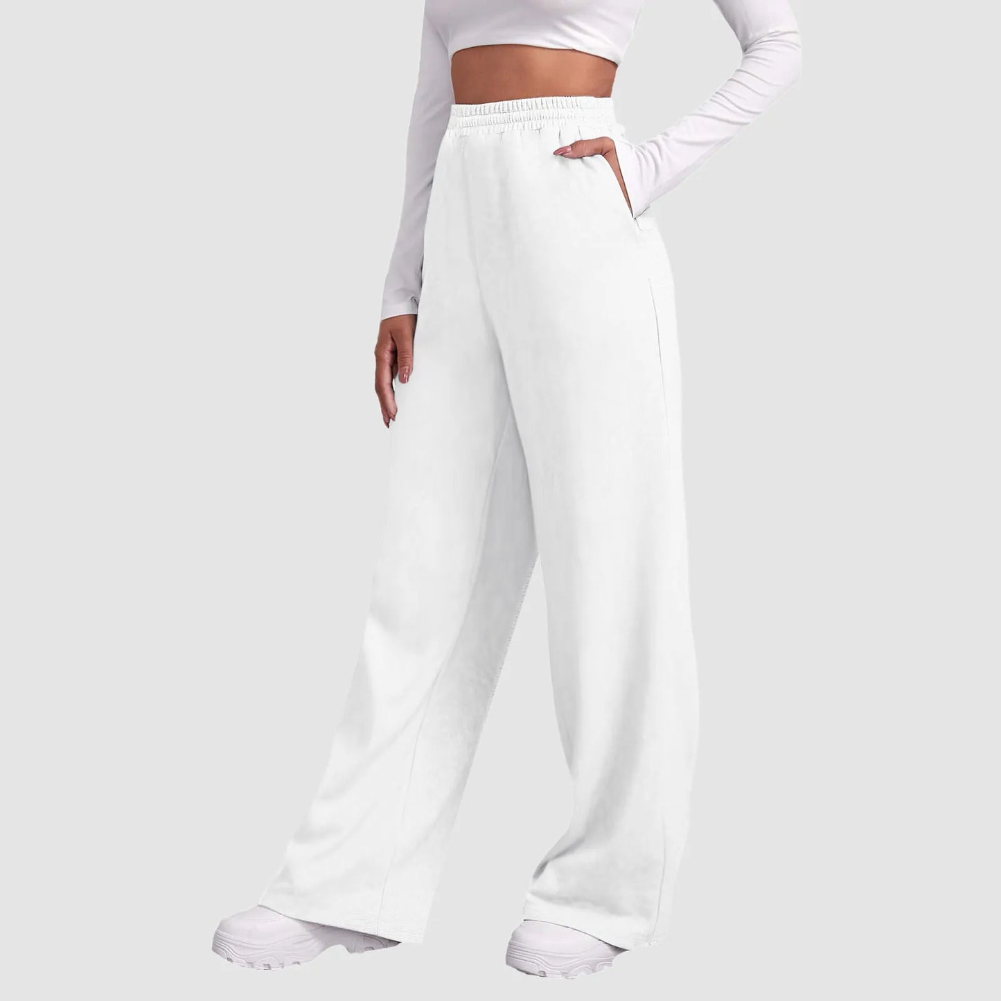 Fleece-Gevoerde High-Waist Joggingbroek