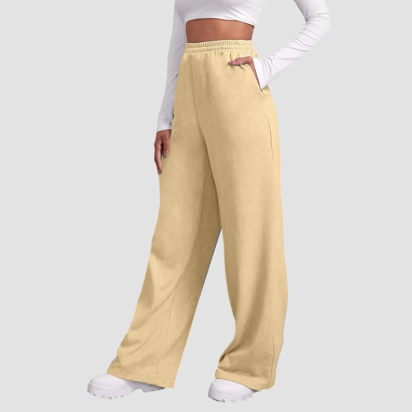 Fleece-Gevoerde High-Waist Joggingbroek