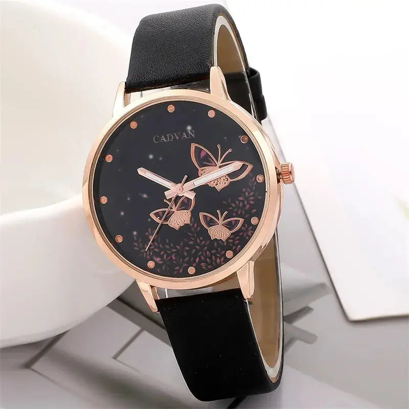 Set van 6 Dameshorloges met Vlinderdesign en Armband Levouré