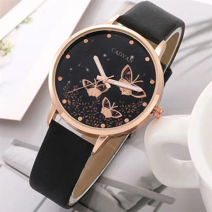 Set van 6 Dameshorloges met Vlinderdesign en Armband Levouré