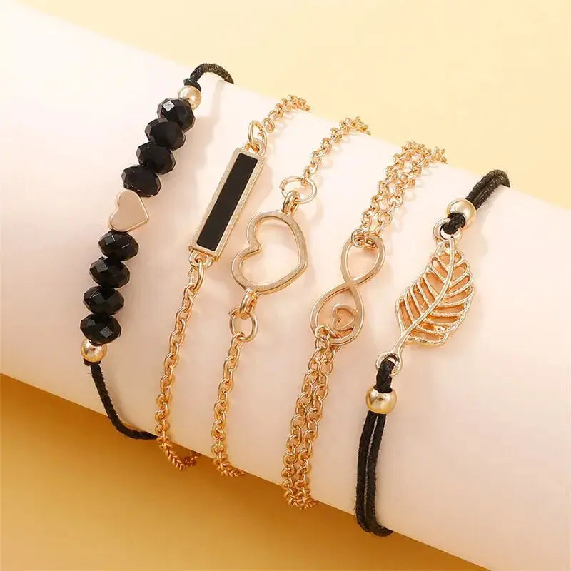 Set van 6 Dameshorloges met Vlinderdesign en Armband Levouré