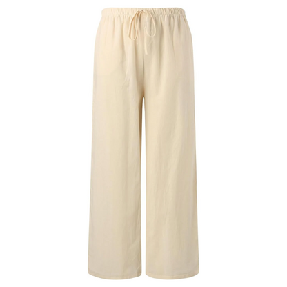 Adeline | Elegante broek van katoen en linnen