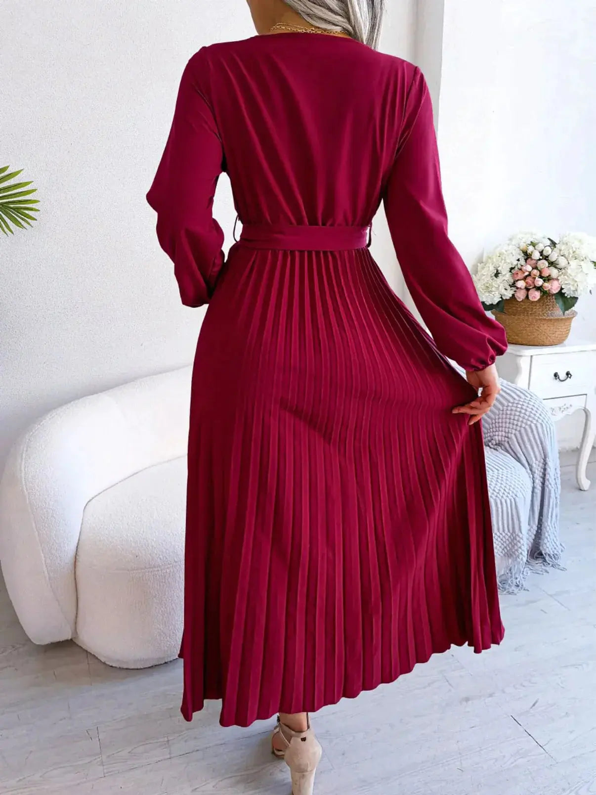 Viola - Elegante Geplooide Jurk Levouré
