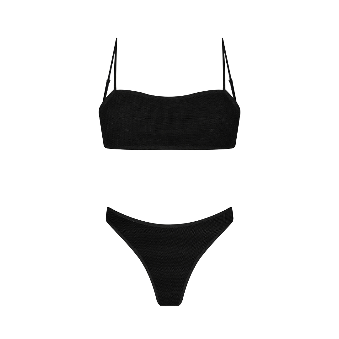 FULL SET | Tan-through Barbados Top + Cayman Bottom | Black