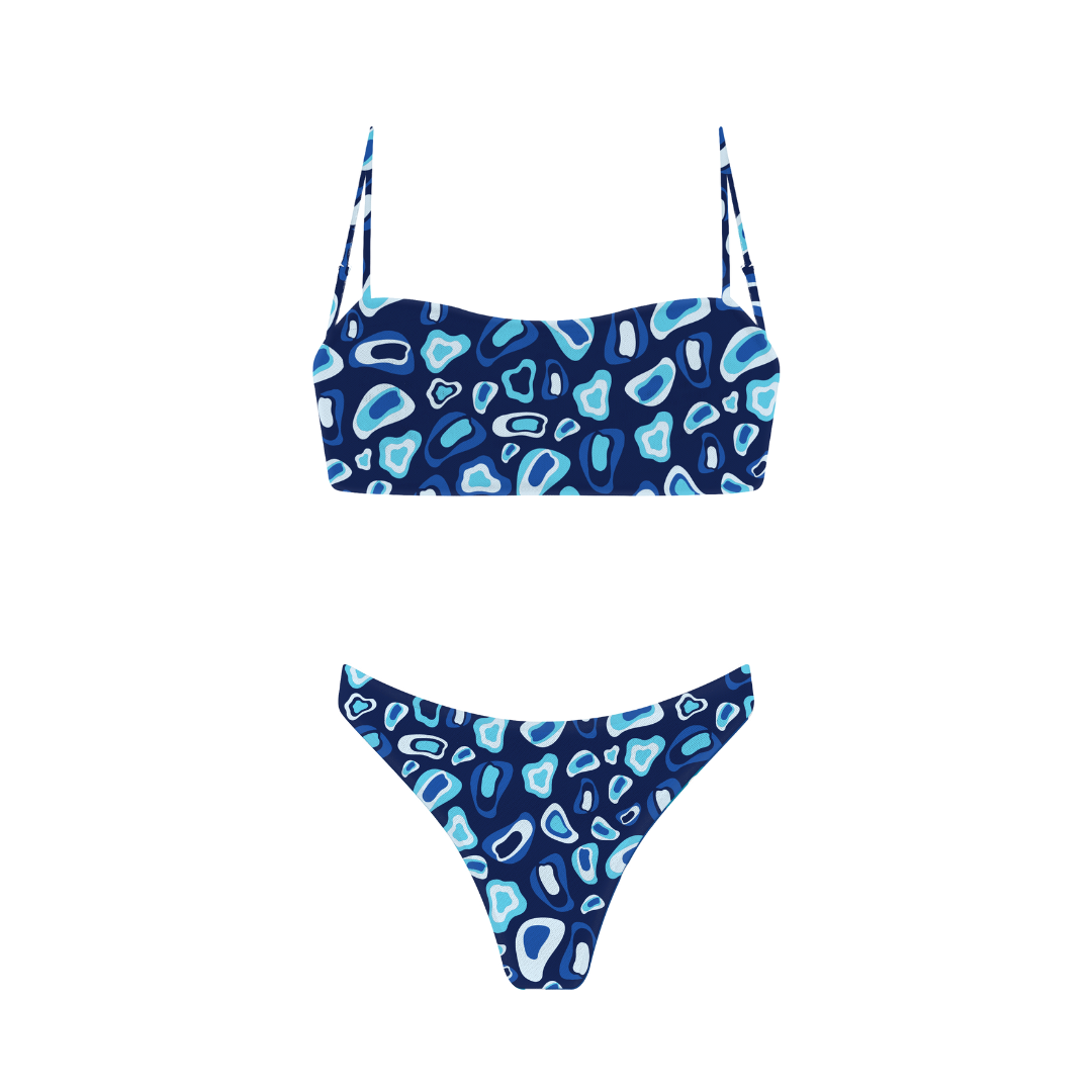 FULL SET | Tan-through Barbados Top + Cayman Bottom | Midnight Blue