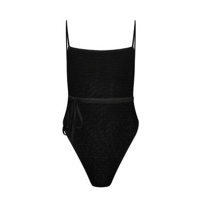 Tan-through Belize One Piece | Black