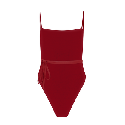Tan-through Belize One Piece | Cherry Red