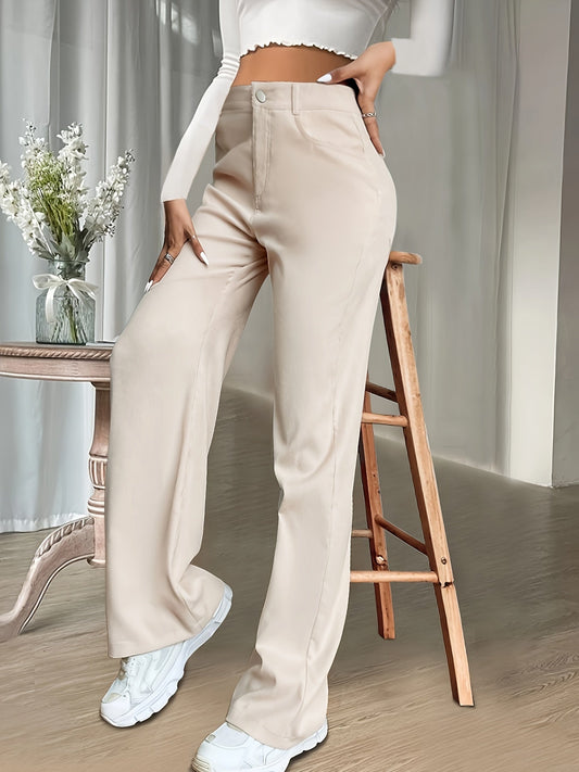 Sterre | Stevige Losse Broek met Hoge Taille