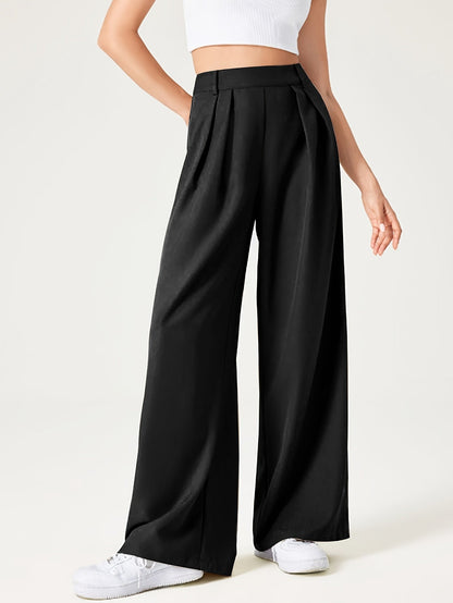 Marieke | Wijde Effen Kleur Pantalon