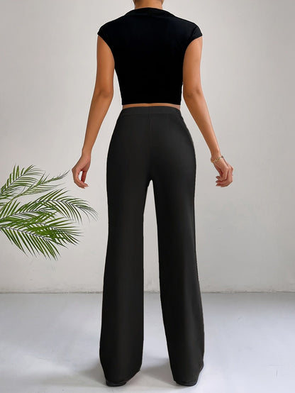 Anneliese | Stijlvolle Hoge Taille Pintuck Broek