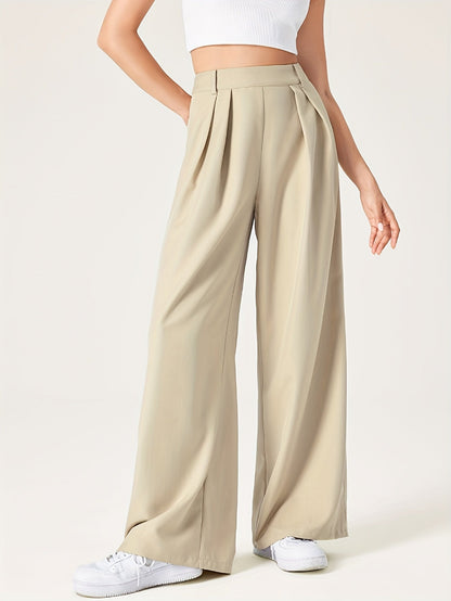 Marieke | Wijde Effen Kleur Pantalon