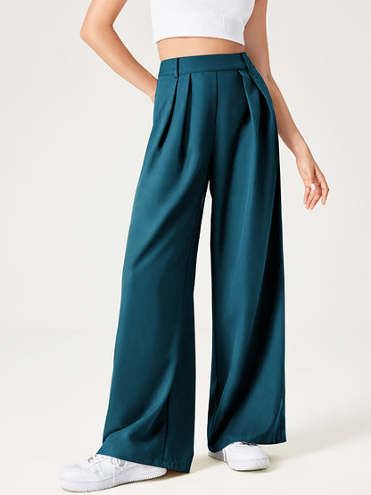 Marieke | Wijde Effen Kleur Pantalon