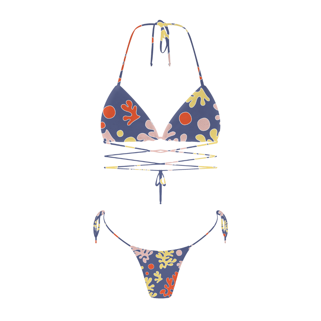 FULL SET | Tan-through Kastani Top + Aruba Bottom | Coral Jewel